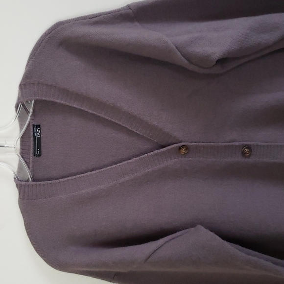 Dazy button front cardigan sweater, striped wrists dark academia, women's small - Picture 2 of 5